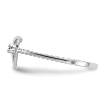 14k White Gold A Real Diamond heart ring