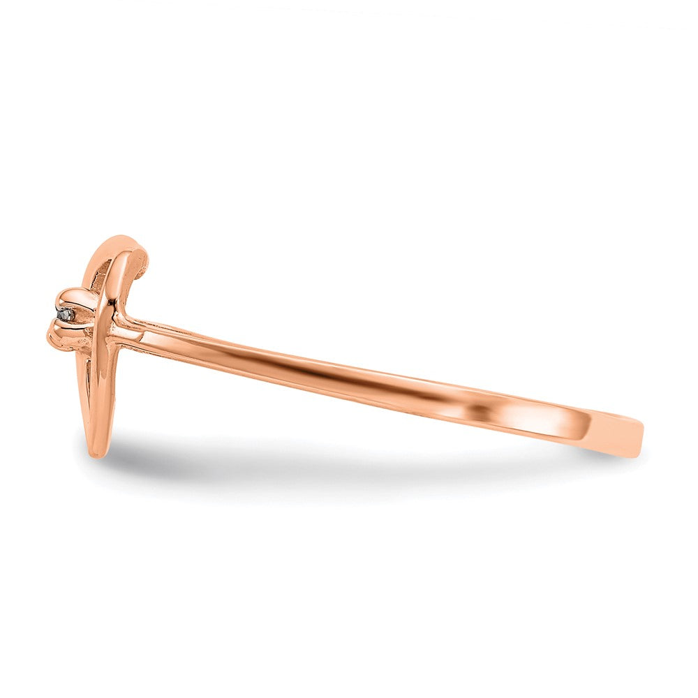 14K Rose Gold A Diamond Heart Ring