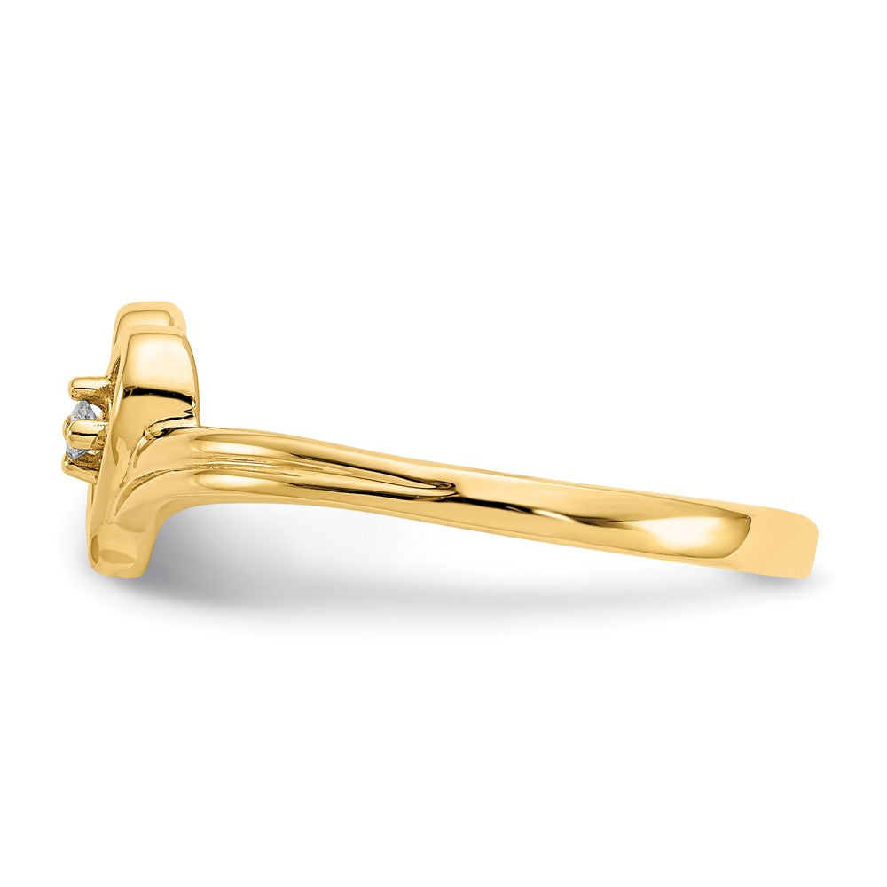 14K Yellow Gold A Real Diamond heart ring