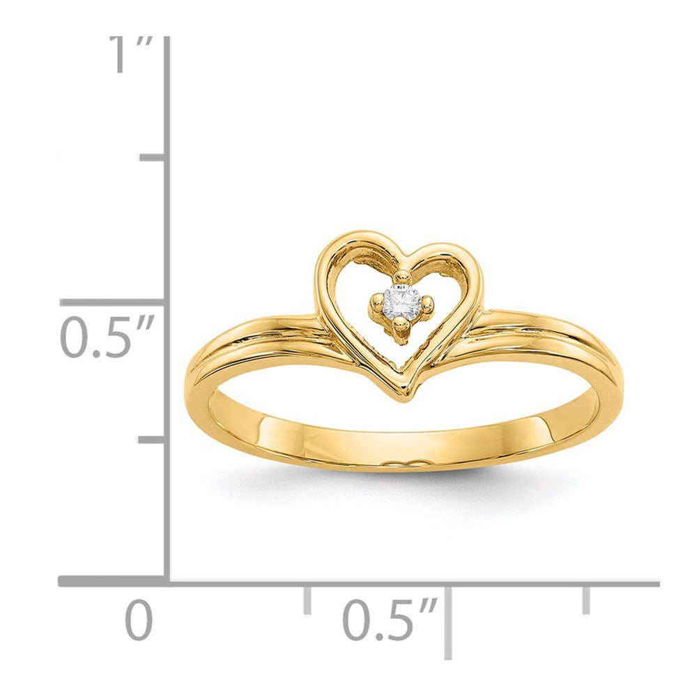 14K Yellow Gold Vs Diamond Heart Ring