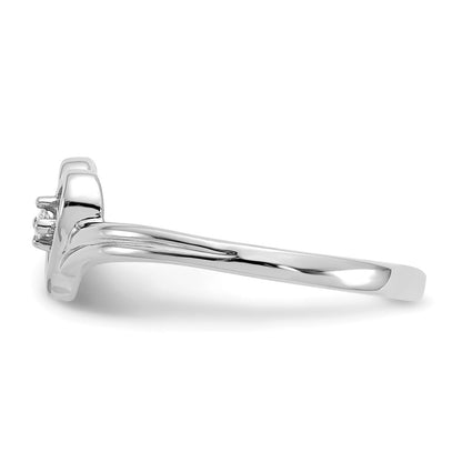 14k White Gold A Real Diamond heart ring