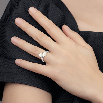 14k White Gold 5mm FW Cultured Pearl VS Diamond ring