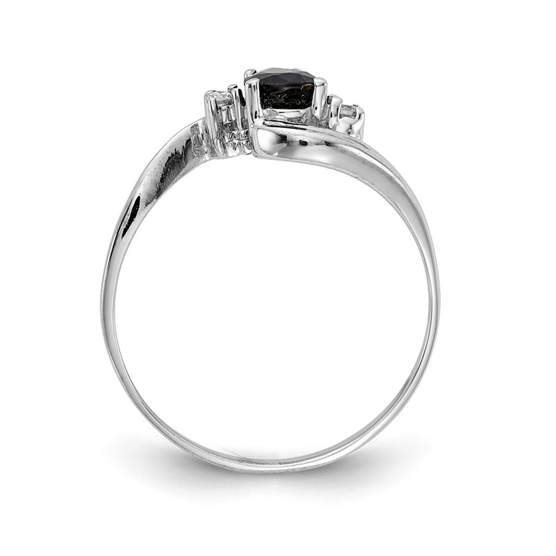 14k White Gold 6x4mm Pear Sapphire A Real Diamond ring