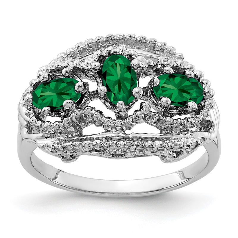 Solid 14k White Gold 5x3mm Oval Mount St. Helens Ring