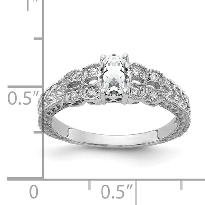 14k White Gold 6x4mm Oval Cubic Zirconia A Real Diamond ring