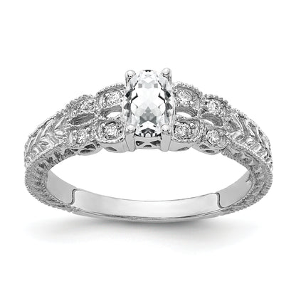 14k White Gold 6x4mm Oval Cubic Zirconia A Real Diamond ring