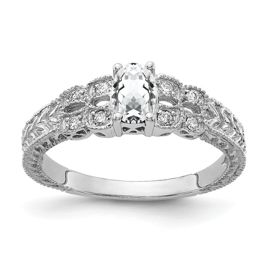 14k White Gold 6x4mm Oval Cubic Zirconia A Real Diamond ring