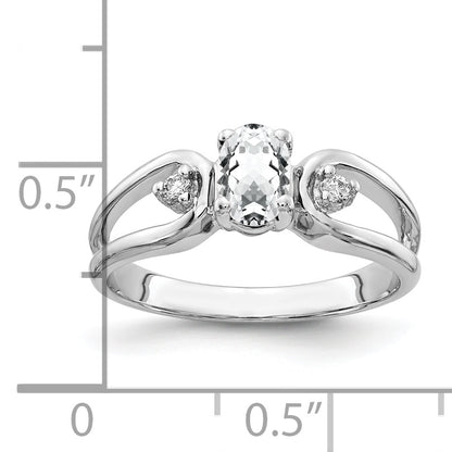 Solid 14k White Gold 6x4mm Oval Cubic Zirconia AAA Simulated CZ Ring