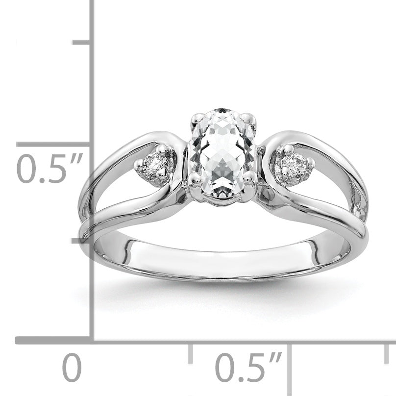 14k White Gold 6x4mm Oval Cubic Zirconia A Real Diamond ring