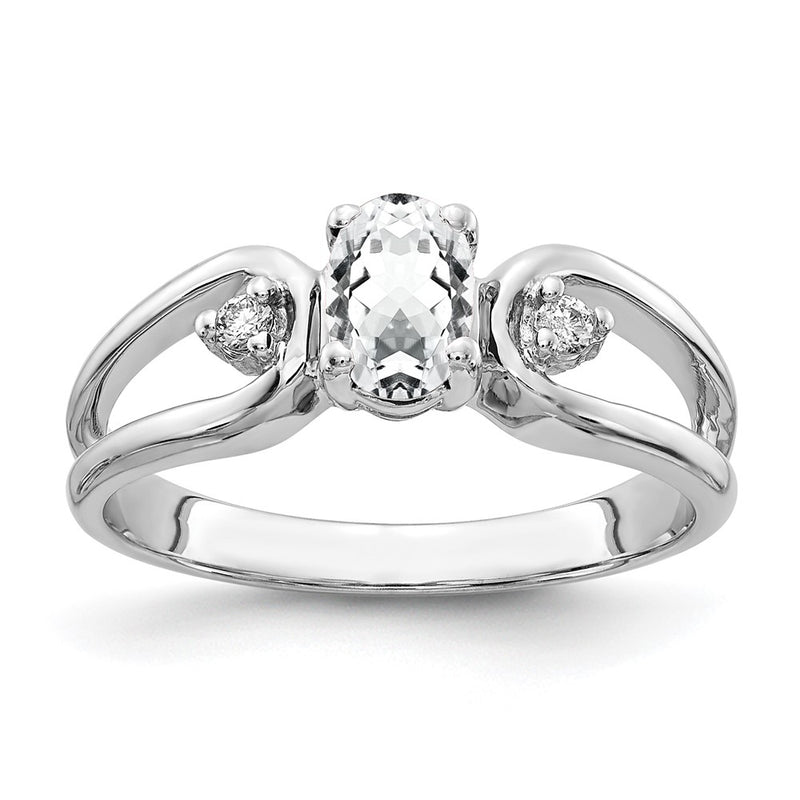 14k White Gold 6x4mm Oval Cubic Zirconia A Real Diamond ring