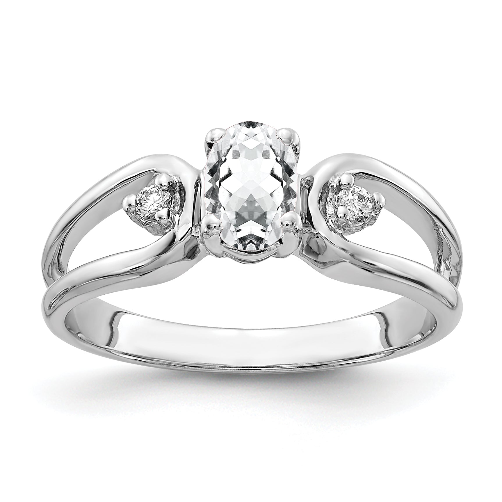 14k White Gold 6x4mm Oval Cubic Zirconia A Real Diamond ring