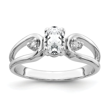 14k White Gold 6x4mm Oval Cubic Zirconia A Real Diamond ring