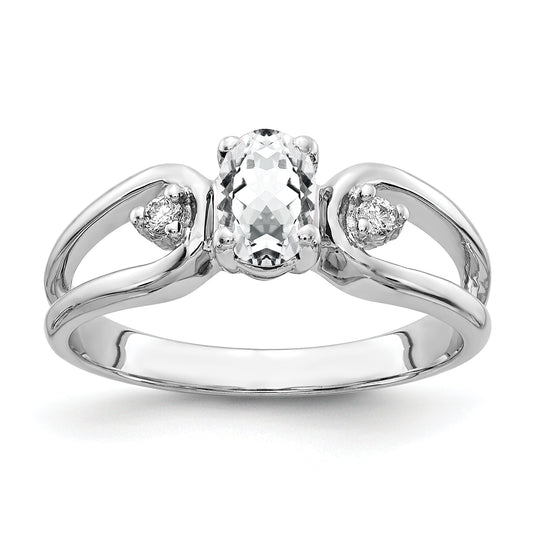 14k White Gold 6x4mm Oval Cubic Zirconia A Real Diamond ring