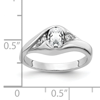 Solid 14k White Gold 6x4mm Oval Cubic Zirconia AA Simulated CZ Ring