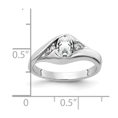 Solid 14k White Gold 6x4mm Oval Cubic Zirconia AAA Simulated CZ Ring