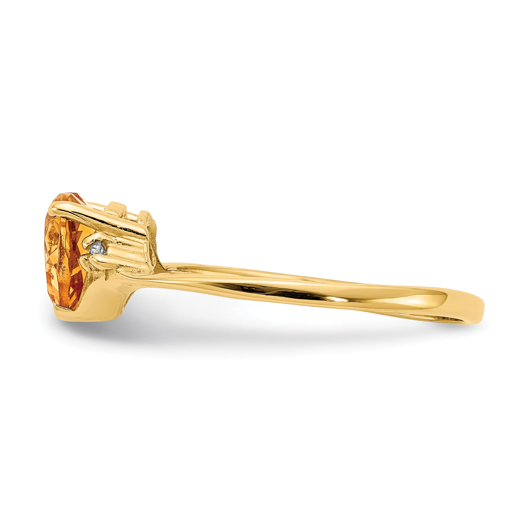 14K Yellow Gold Citrine Diamond Ring