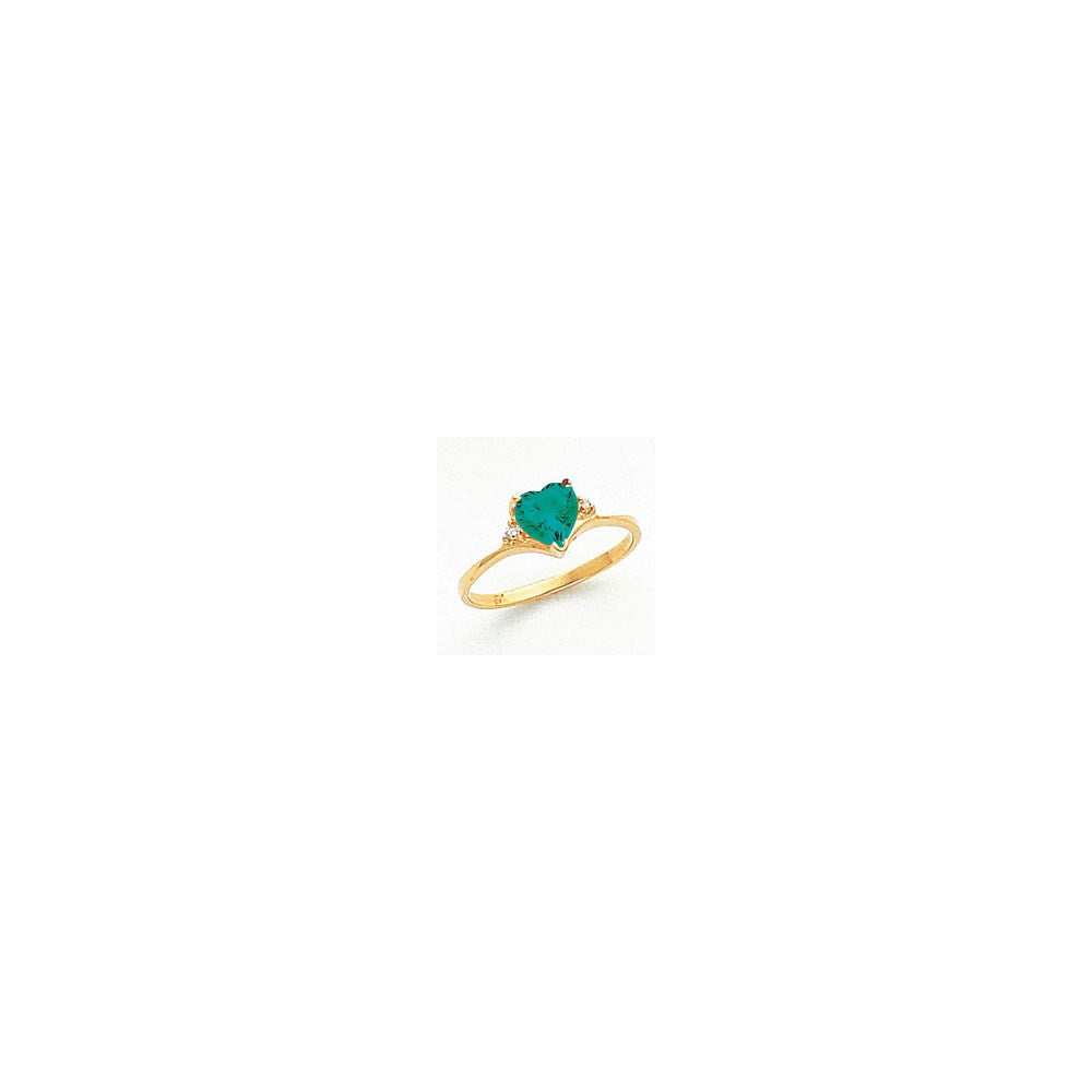 14K Yellow Gold 6mm Heart Mount St. Helens Diamond Ring