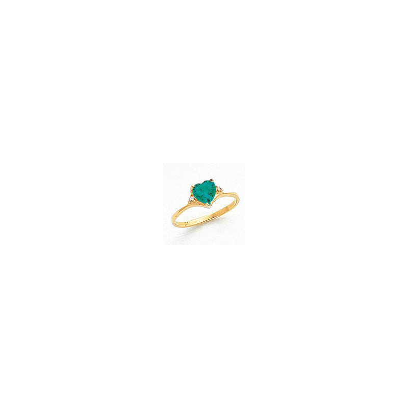 14K Yellow Gold 6mm Heart Mount St. Helens Diamond Ring