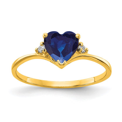 14K Yellow Gold 6mm Heart Sapphire A Real Diamond ring
