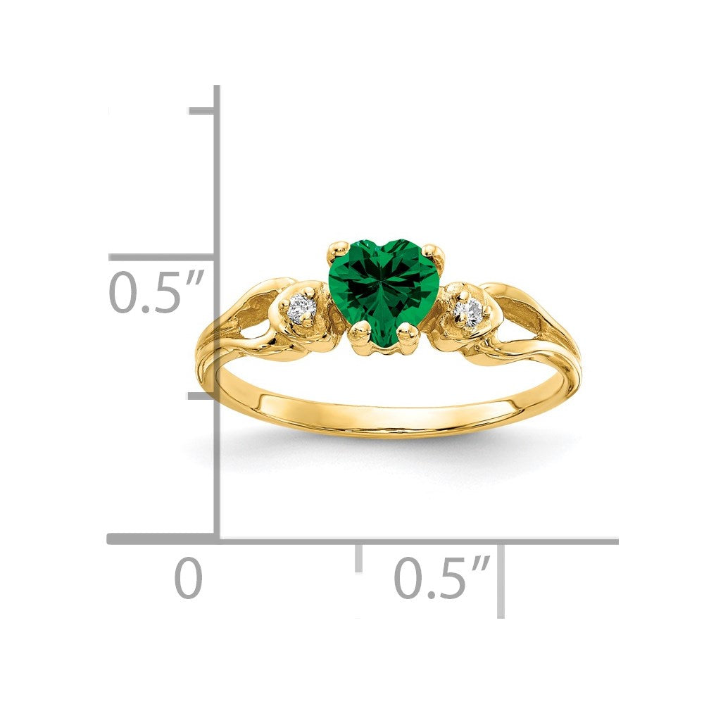 14K Yellow Gold 5mm Heart Mount St. Helens A Real Diamond ring