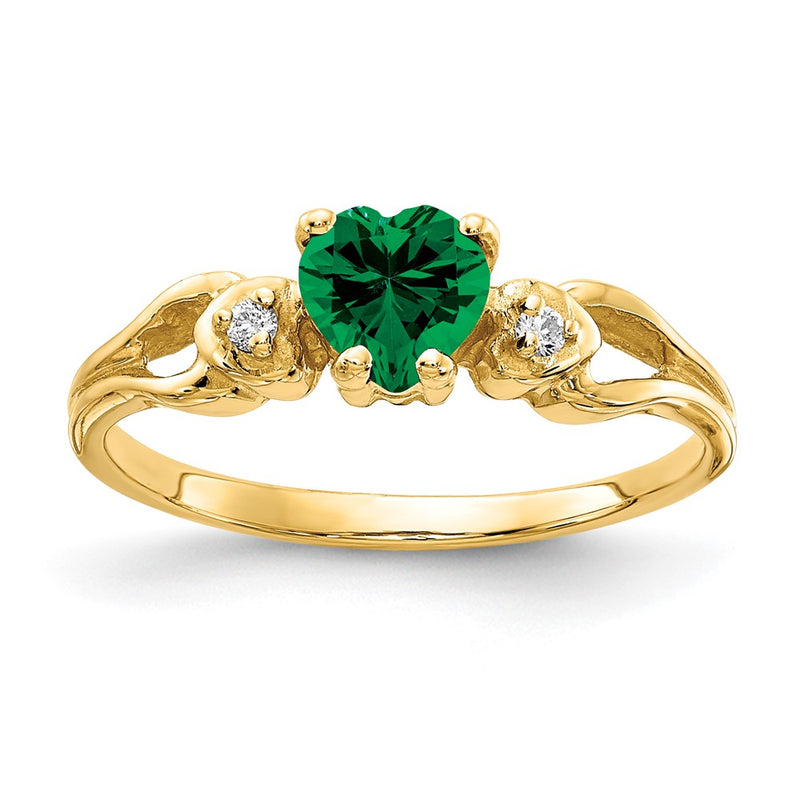 14K Yellow Gold 5mm Heart Mount St. Helens A Real Diamond ring