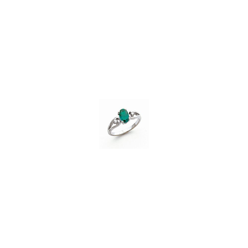 14K White Gold 7x5mm Oval Mount St. Helens Diamond Ring