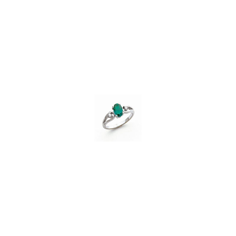 14K White Gold 7x5mm Oval Mount St. Helens Diamond Ring