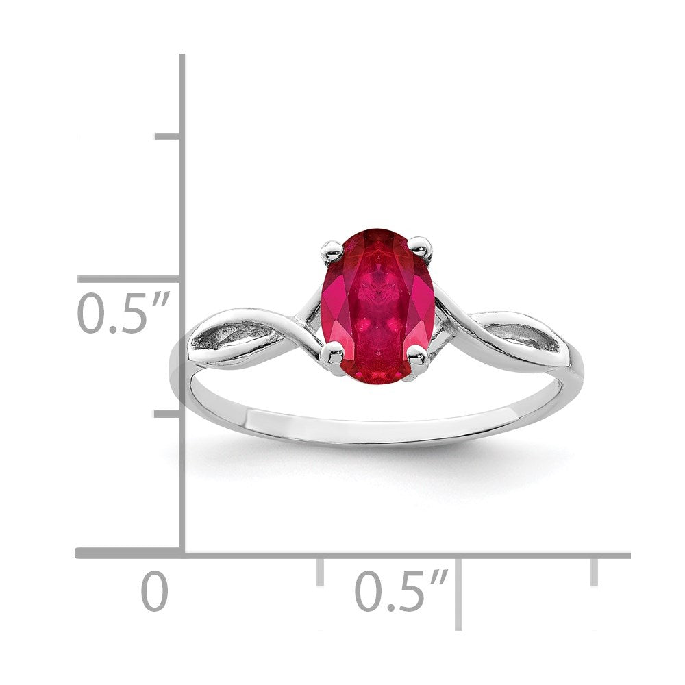 14k White Gold 7x5mm Oval Ruby ring