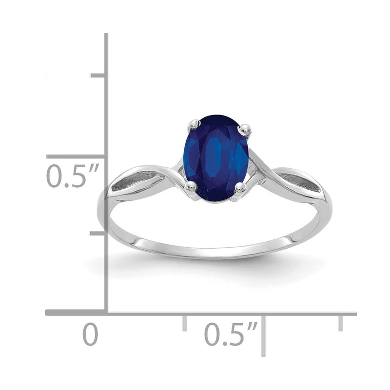 14k White Gold 7x5mm Oval Sapphire ring