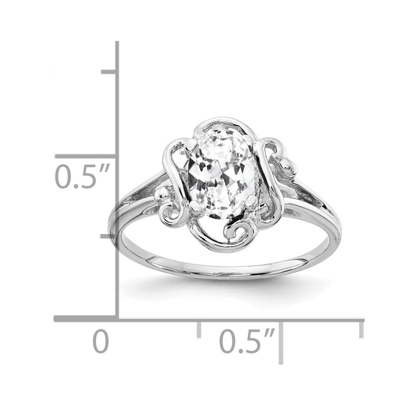 14k White Gold 7x5mm Oval Cubic Zirconia ring