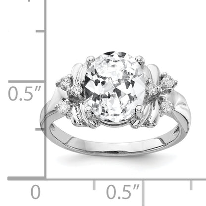 14k White Gold 10x8mm Oval Cubic Zirconia A Real Diamond ring