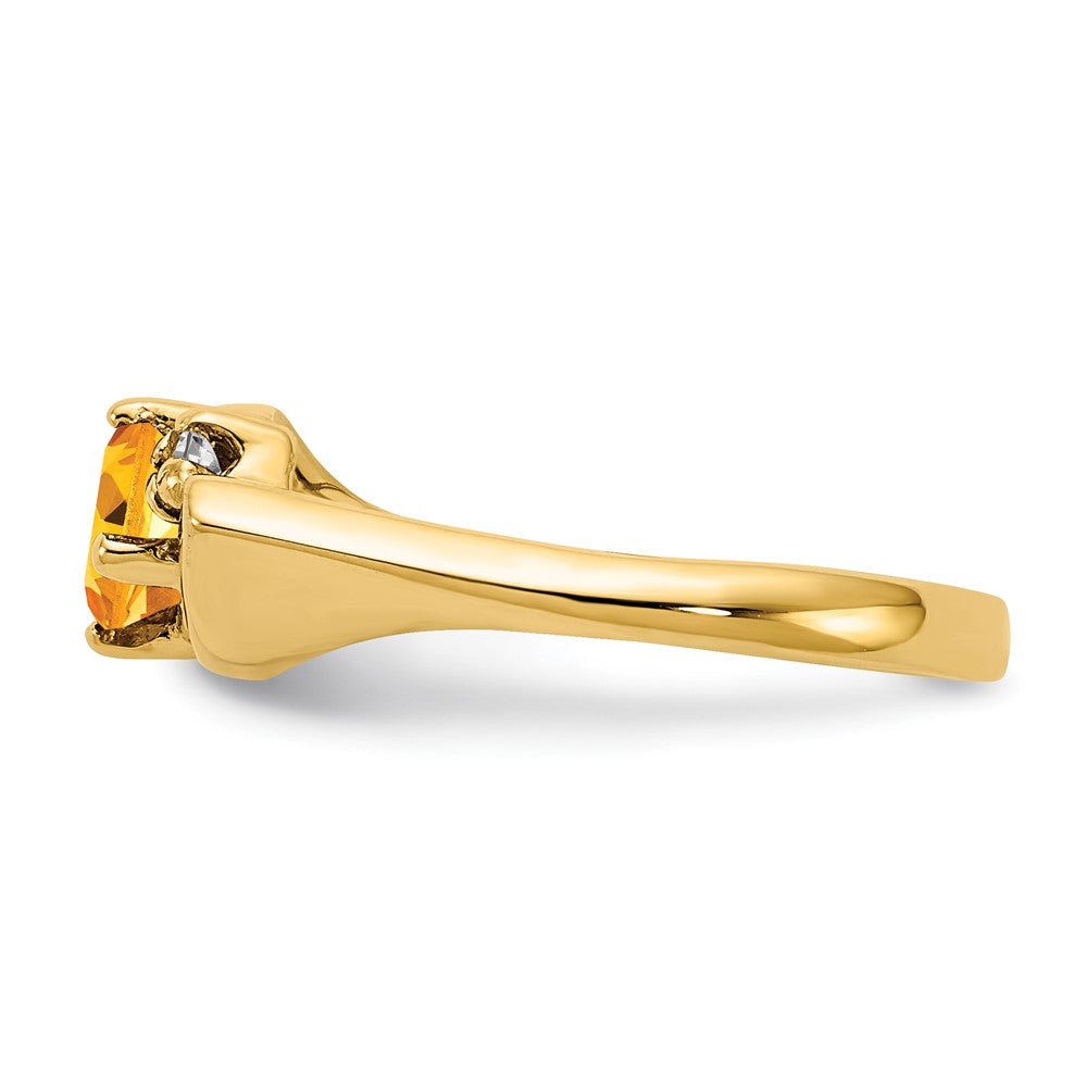 14K Yellow Gold 7x5mm Oval Citrine A Real Diamond ring