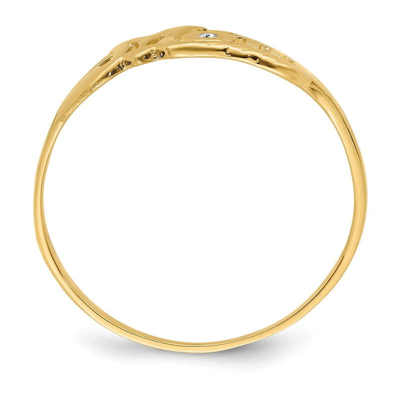 14K Yellow Gold A Real Diamond Mom Ring