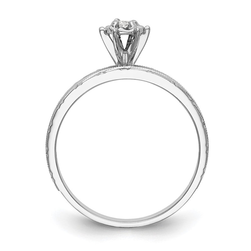 14k White Gold AA Quality Trio Engagement Ring