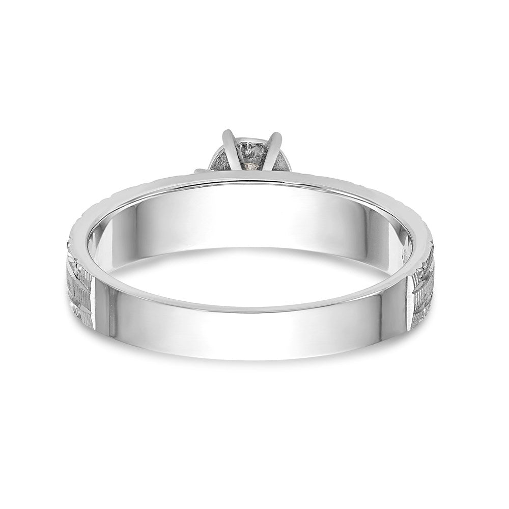 14k White Gold AA Quality Trio Engagement Ring