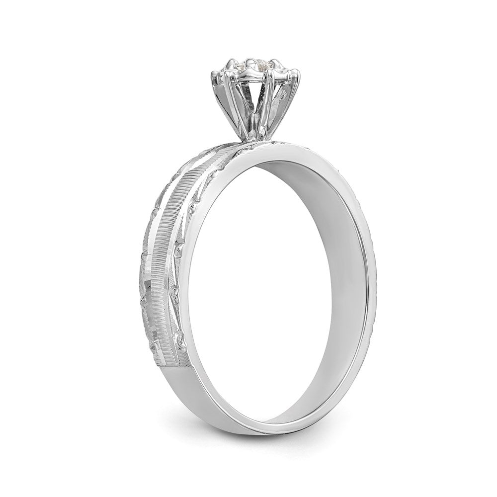 14k White Gold AA Quality Trio Engagement Ring