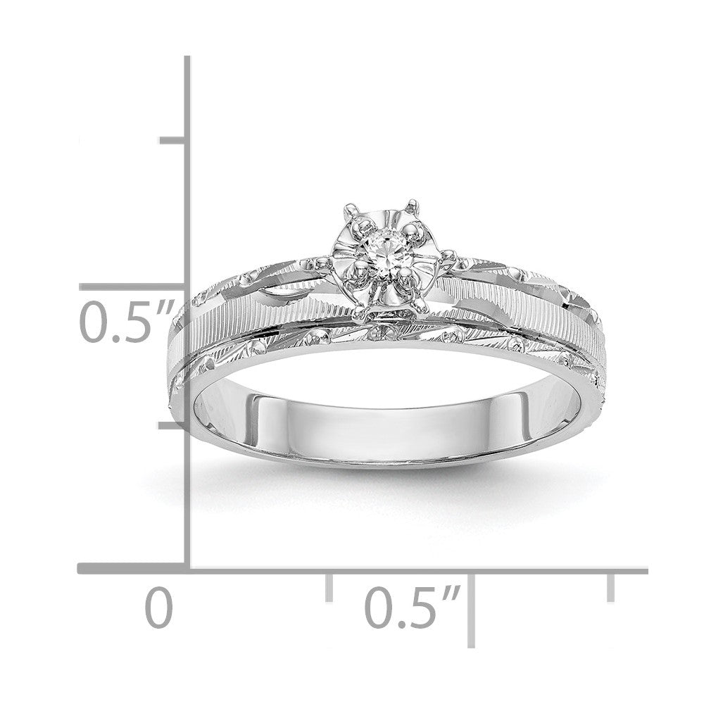 14k White Gold AA Quality Trio Engagement Ring