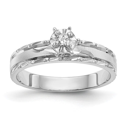 14k White Gold AA Quality Trio Engagement Ring