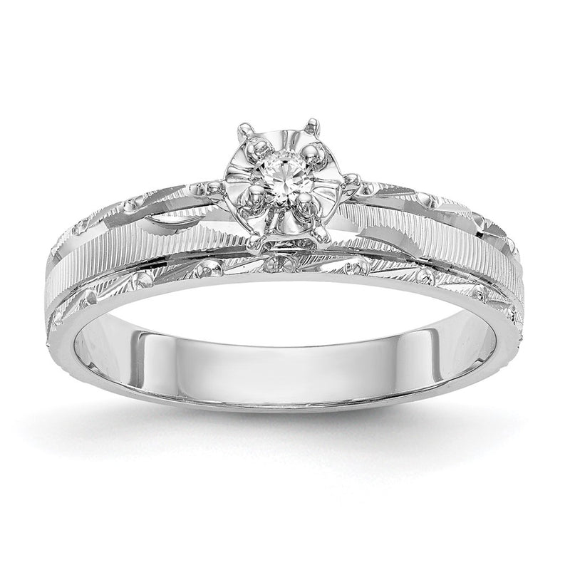 14k White Gold AA Quality Trio Engagement Ring