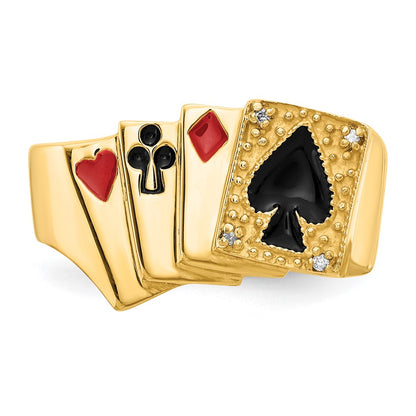14K Yellow Gold AAA Diamond men's ring