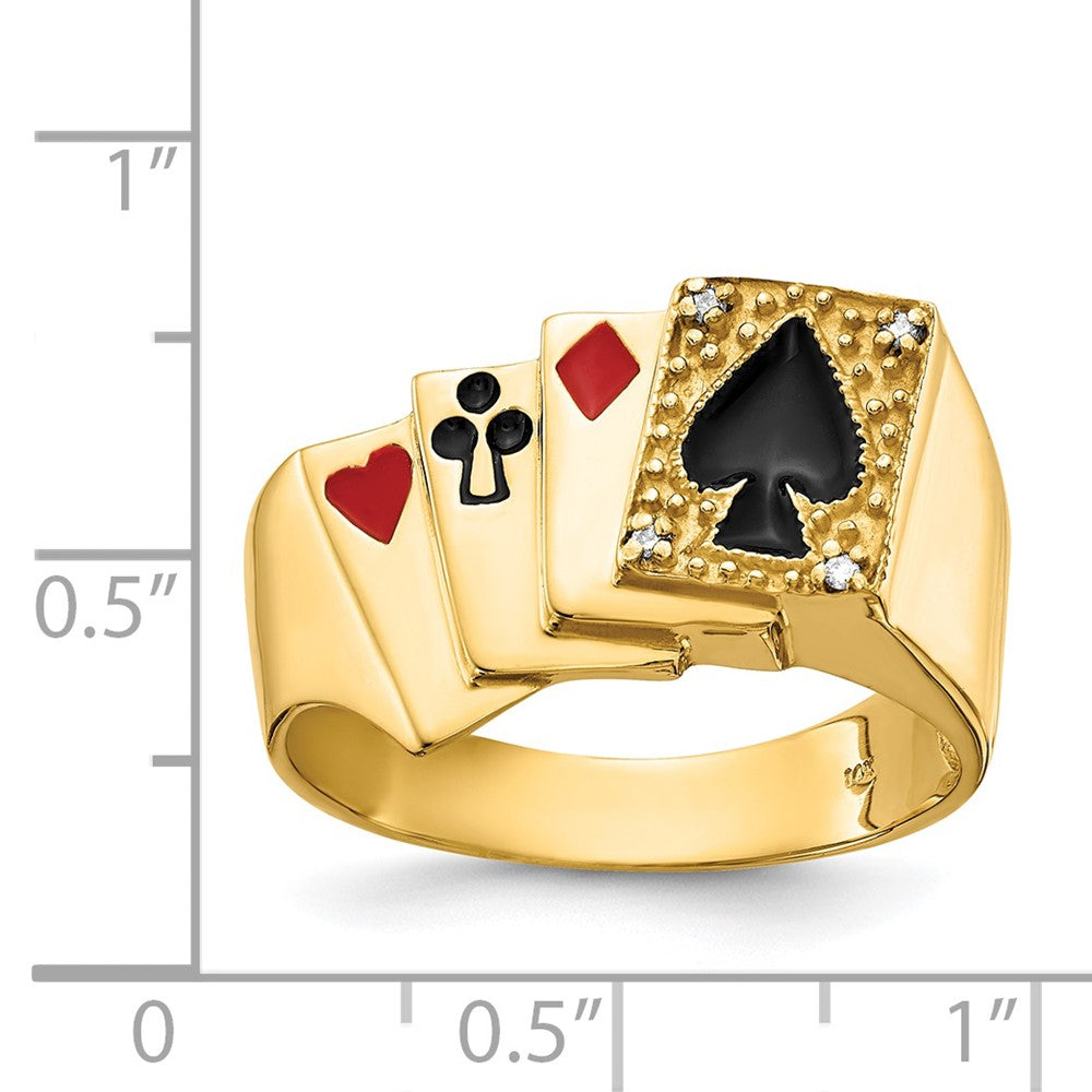 14K Yellow Gold A Real Diamond men's ring