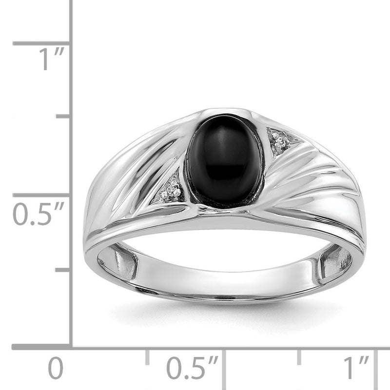 14K White Gold Aa Diamond Men'S Ring