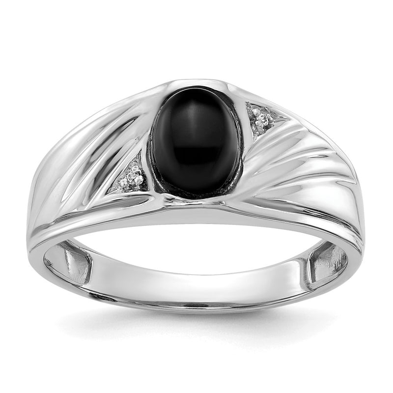 14K White Gold Aa Diamond Men'S Ring