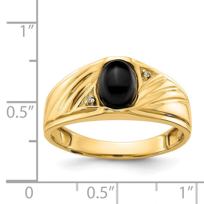 14K Yellow Gold Aaa Diamond Men'S Ring