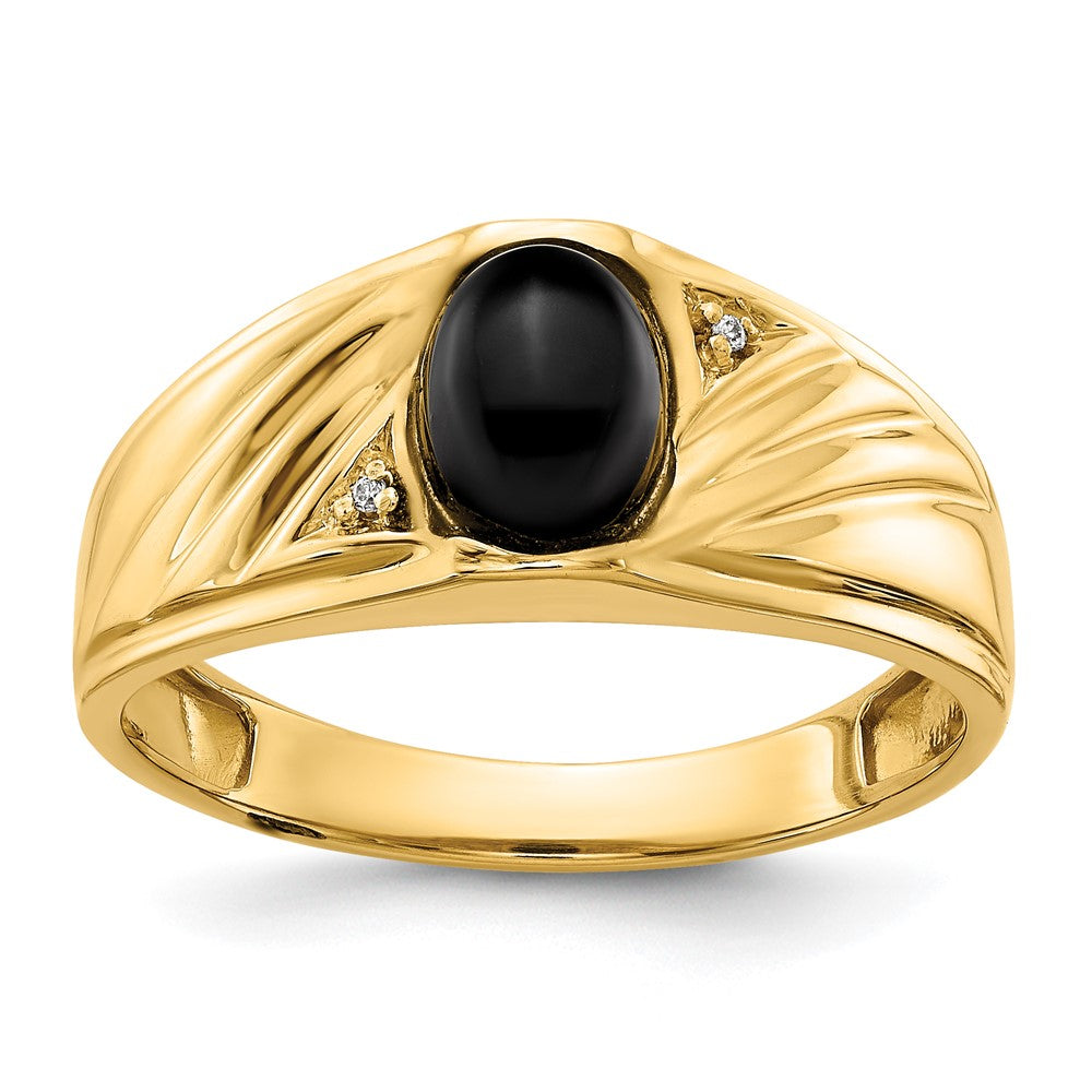14K Yellow Gold Aa Diamond Men'S Ring