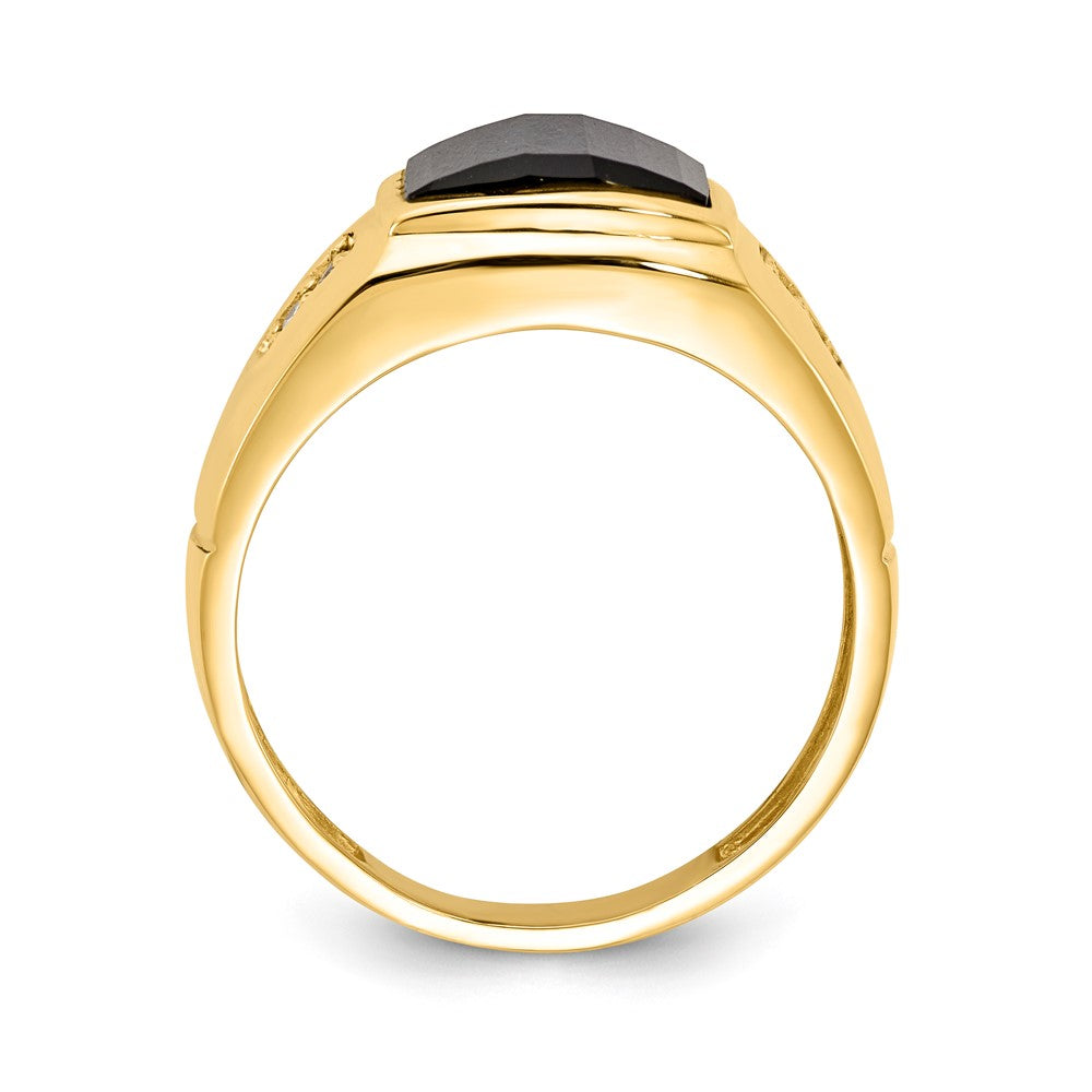 14K Yellow Gold Aaa Diamond Men'S Ring