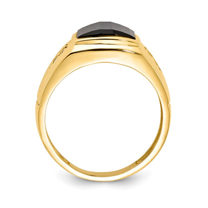 14K Yellow Gold Aaa Diamond Men'S Ring