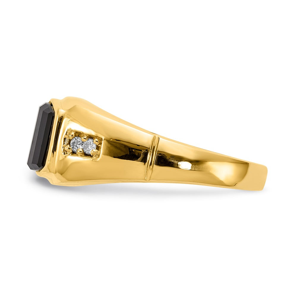 14K Yellow Gold Aaa Diamond Men'S Ring