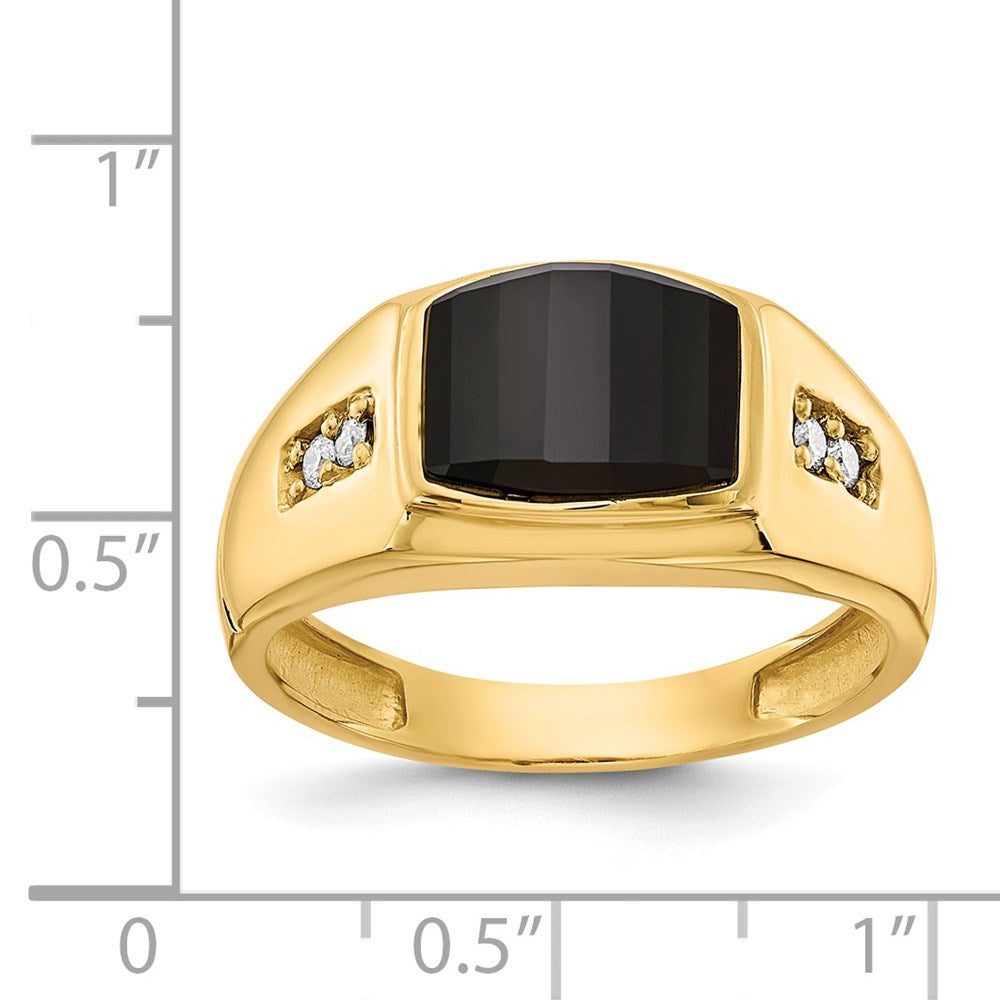 14K Yellow Gold Aa Diamond Men'S Ring