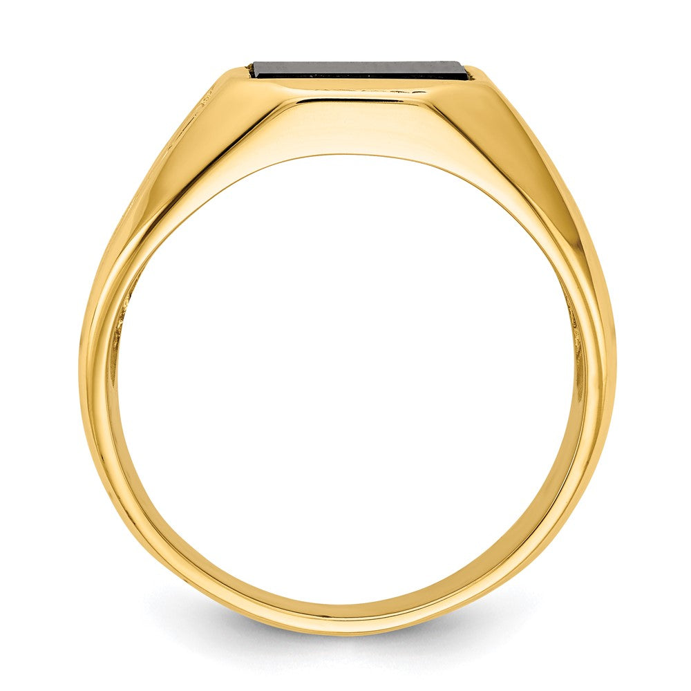 14K Yellow Gold Men's Onyx Ring